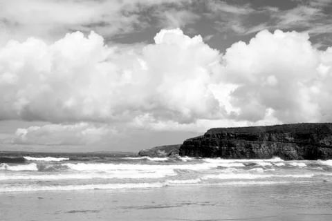 Lone surfer on waves Stock Photos