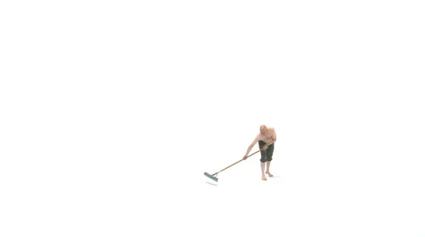 Lone Sweeper 01 Stock Footage 32166781