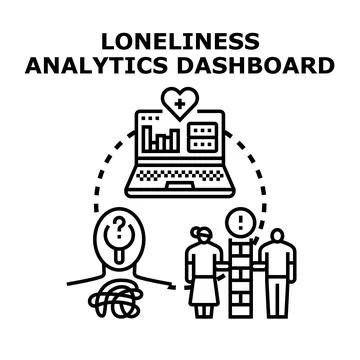 Loneliness analytics dashboard visualizing social isolation problem イラスト素材