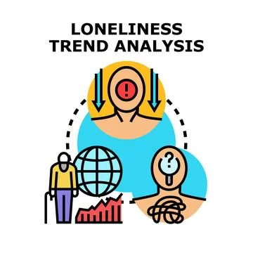 Loneliness trend analysis concept vector illustration Stock Illustration