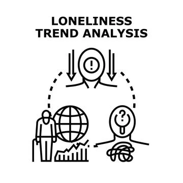 Loneliness trend analysis concept vector illustration Stock Illustration