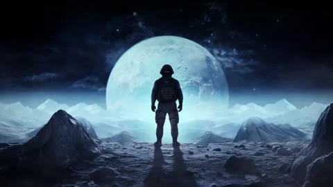 Lonely Astronaut Stock Footage 252129563