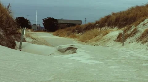 Lonely Beach During The Winter Stock Footage 45373186