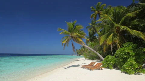 A lonely beach on the maldives Stock Footage 679910