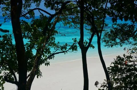 A lonely beach in the summer Stock Photos