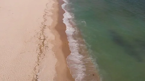 Lonely beach view from the sky Stock Footage