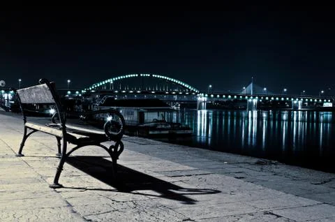 Lonely bench Stock Photos
