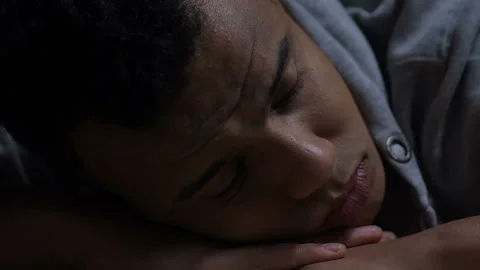Lonely black guy suffering depression, thinking about life, lack of friends Stock Footage 103402542