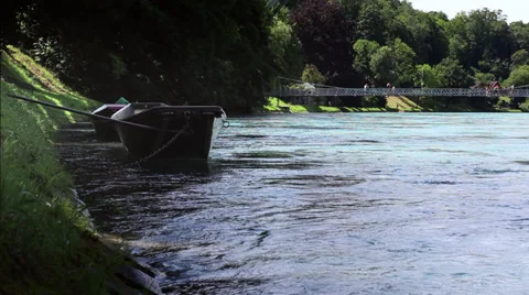 A Lonely Boat by the Riverside Video stock 32378052