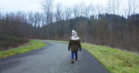 Lonely boy walking on the trail. Stock Footage 100694720