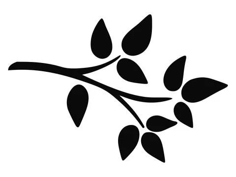 Lonely branch of deciduous tree clip art element Stock Illustration