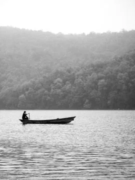 Lonely canoe Stock Photos
