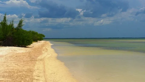 Lonely Caribbean beach Stock Footage 94706462