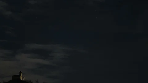 Lonely church at night Stock Footage 87704787