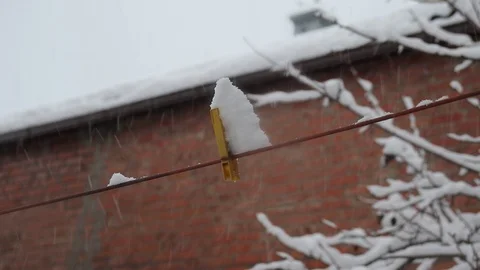 Lonely clothespin for drying clothes Stock Footage 122505489