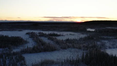 Lonely Cold Alaskan Wilderness Stock Footage 196188028