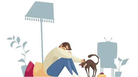 Lonely composition with character of man Stock Footage 252236670