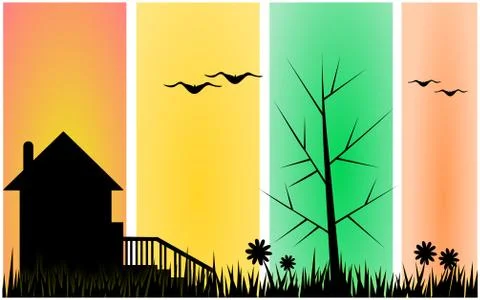 Lonely Countryside Stock Illustration