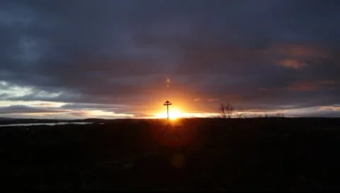 A lonely cross Stock Footage 9774516