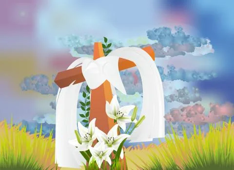 Lonely cross, Stock Illustration