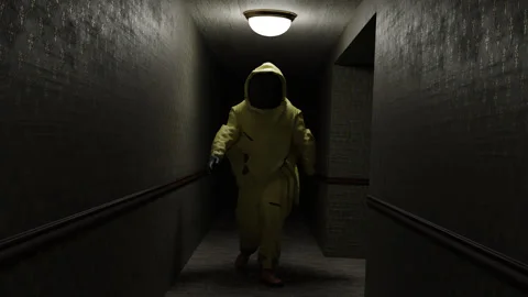 Lonely Dark Hallway Stock Footage 248342614