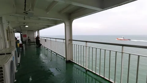 Lonely ferry cabin Stock Footage 234050777