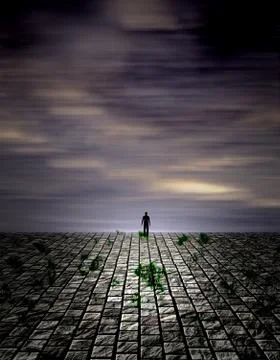Lonely figure Stock Illustration