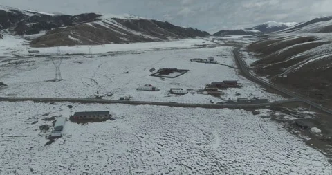 The lonely grassland after a snowfall Video stock 337985261