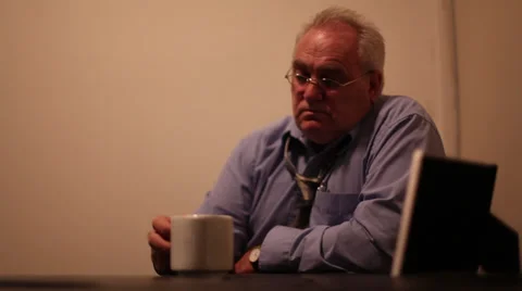 Lonely Guy in Apartment Stock Footage 32986566