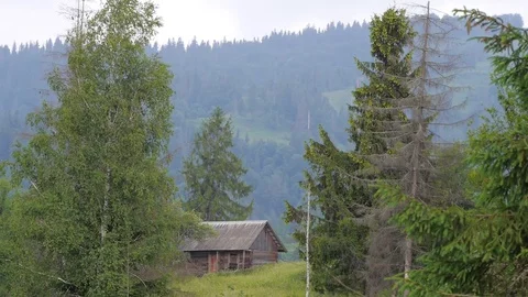 A lonely house in the mountains. Video stock 75167932