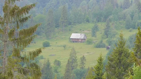 A lonely house in the mountains. Stock Footage 75167946