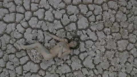 Lonely Human without protection mask immobilized lies on the Toxic Dead ground Video stock 147465978