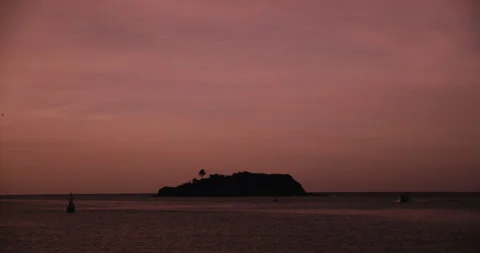 Lonely island at Dusk. Stock Footage 323325926