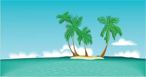 Lonely island Stock Illustration