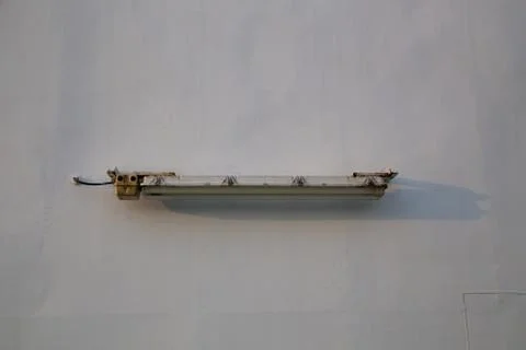 Lonely lamp on the outer deck of a ship Stock Photos