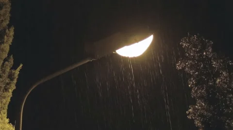 Lonely lantern in rain Stock Footage 55807181
