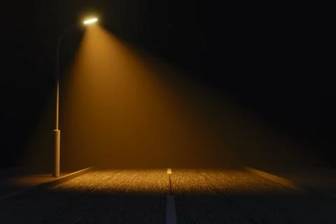 Lonely lighting pole Stock Illustration