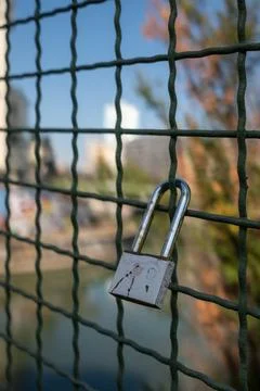 A lonely lock on display. Stock Photos