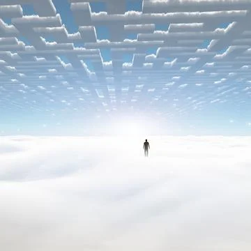 Lonely Man. 3D Rendering Illustration