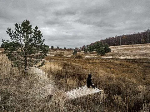 A lonely man 写真素材