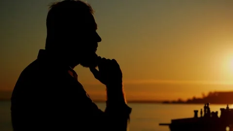 Lonely man playing chess on the beach. Stock Footage 315721548