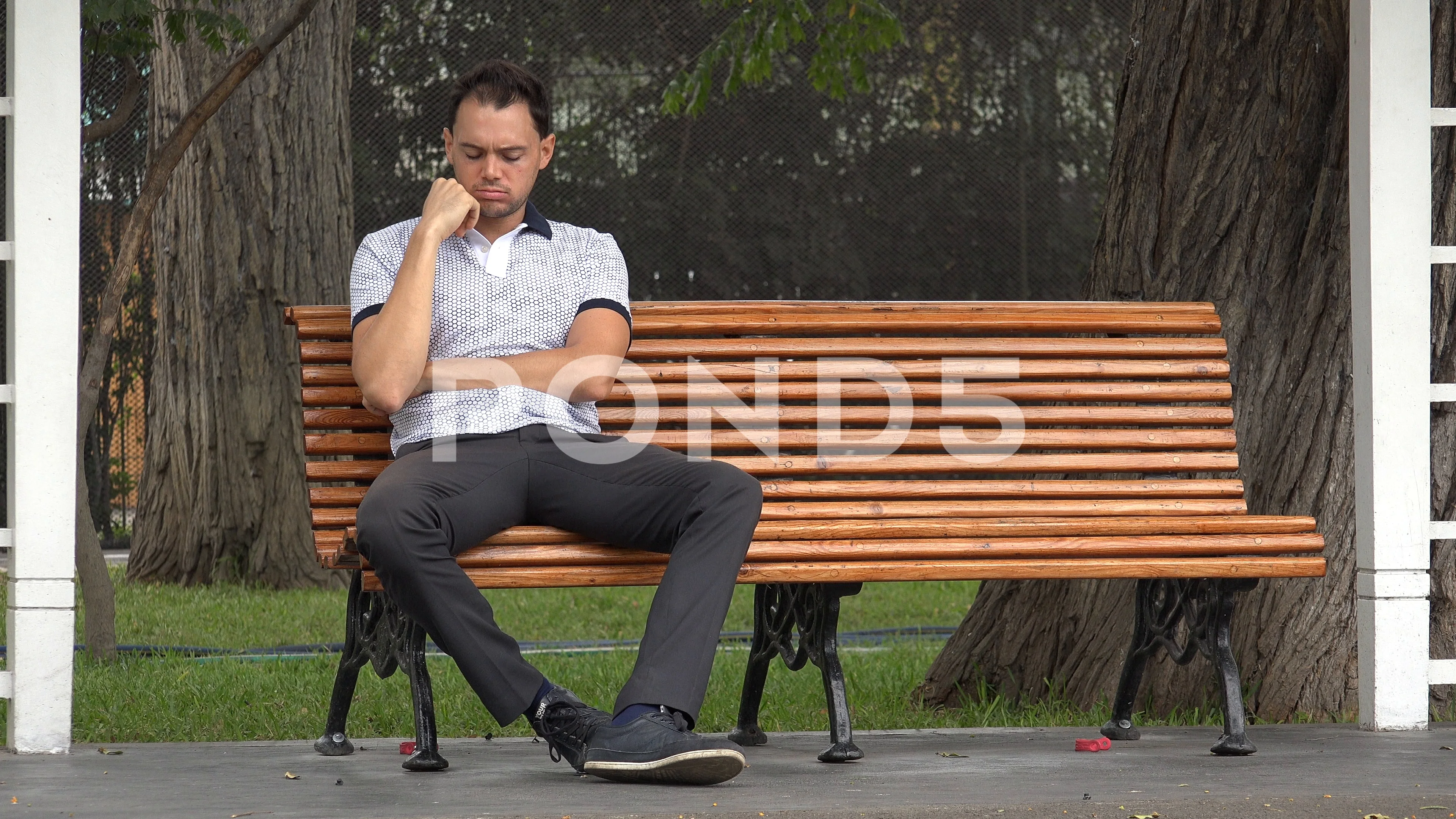 Lonely Man Sitting Alone Stock Video Pond5