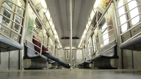 Lonely man in the subway Stock Footage 48984006
