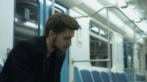 The lonely man in subway Видео 81581808