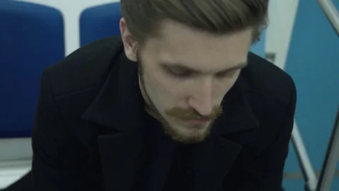 The lonely man in subway Видео 81582020