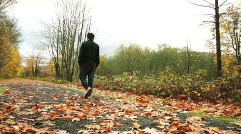 Lonely man walking Stock Footage 12656196
