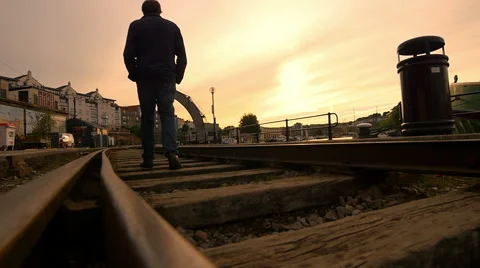 Lonely Man Walking Stock Footage Royalty Free Stock Videos Pond5