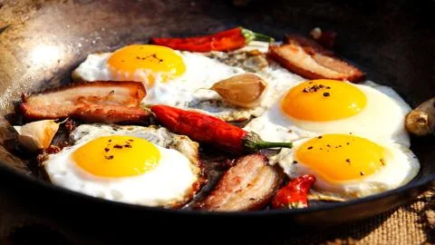 Lonely man's breakfast Foto stock