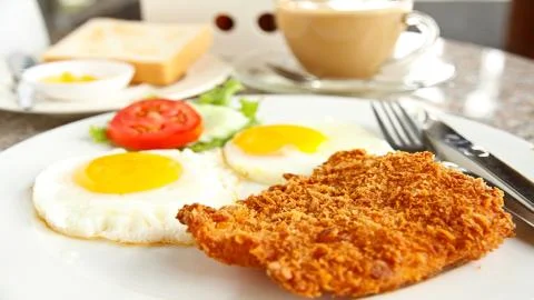 Lonely man's breakfast Stock Photos