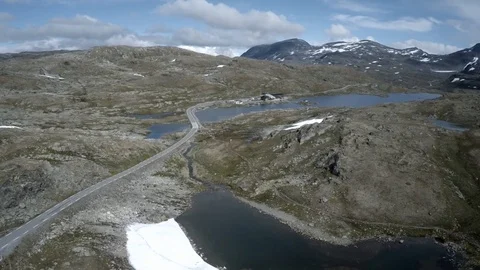 Lonely mountain road on the RV55 Stock Footage 99396298